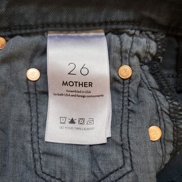Mother The Weekender Flare Denim Jeans Faded Black Wash Stretch Denim 26 New - Picture 8 of 12